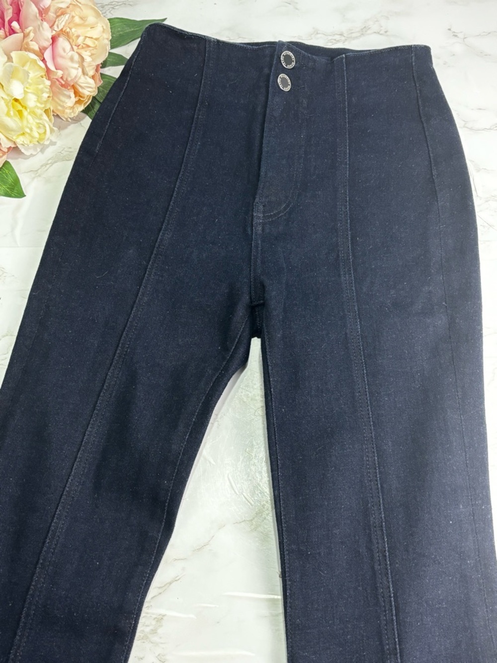 Veronica Beard High Rise Beverly Skinny Flare Stretch Jean Indigo Blue Size 25